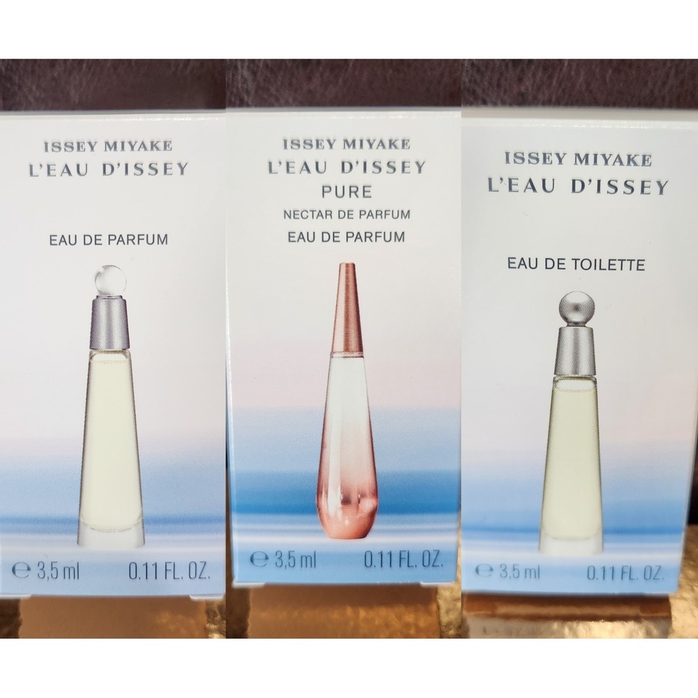NEW Issey Miyake Pure Eau De Parfum Set Of 3 Miniature Travel Perfumes